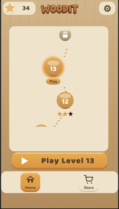 WoodIt level select screen